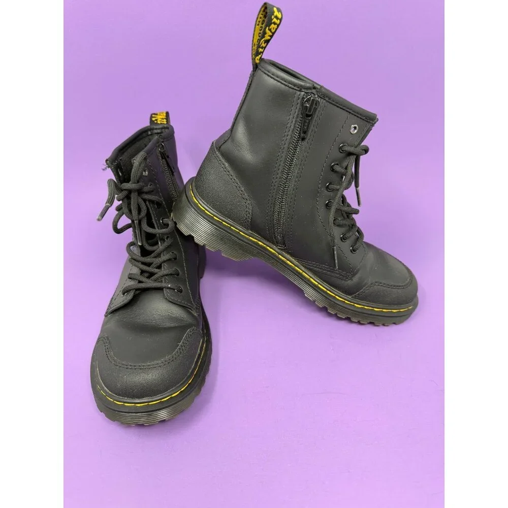 Dr. Martens Black Zavala Leather Boots Womens 5